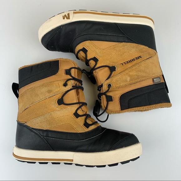 Merrell Snow Bank Boots 2.0 Waterproof Insulated Brown Quicklace Youth 2 - Picture 5 of 8